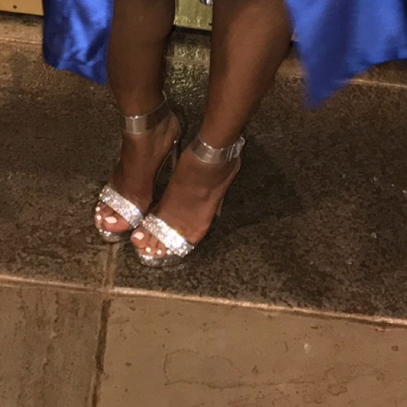 Silver diamond heels - Picture 2 of 3